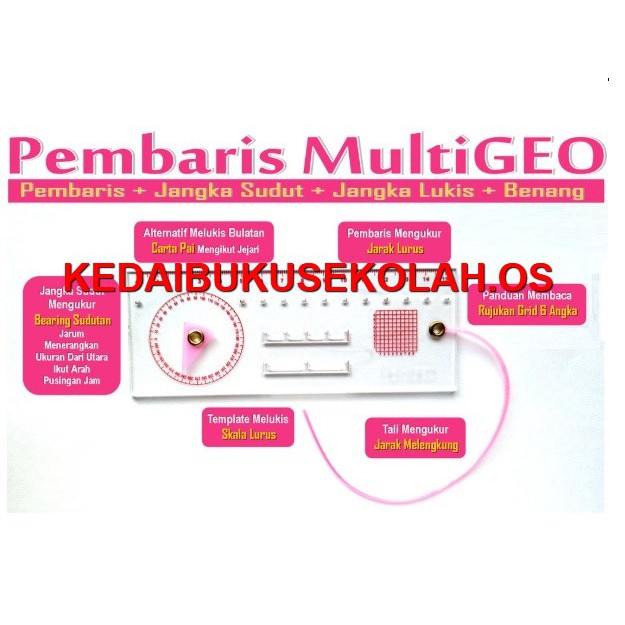 PEMBARIS MULTIGEO GEO-1027 ALAT PENYELESAIAN TOPOGRAFI GEOGRAFI RULER ...