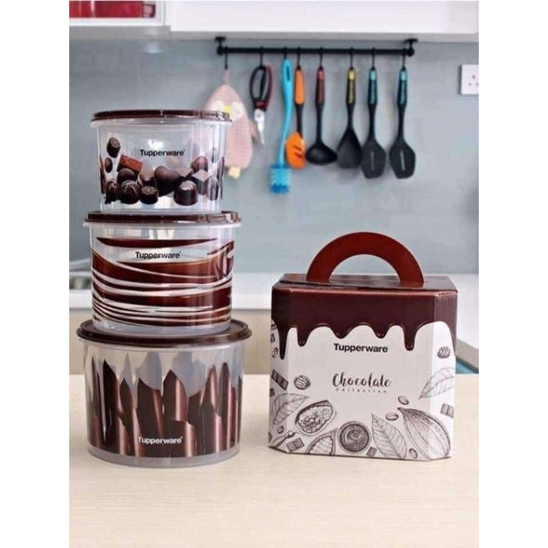 Tupperware Grand Choco Tower Set 3pcs | Shopee Malaysia