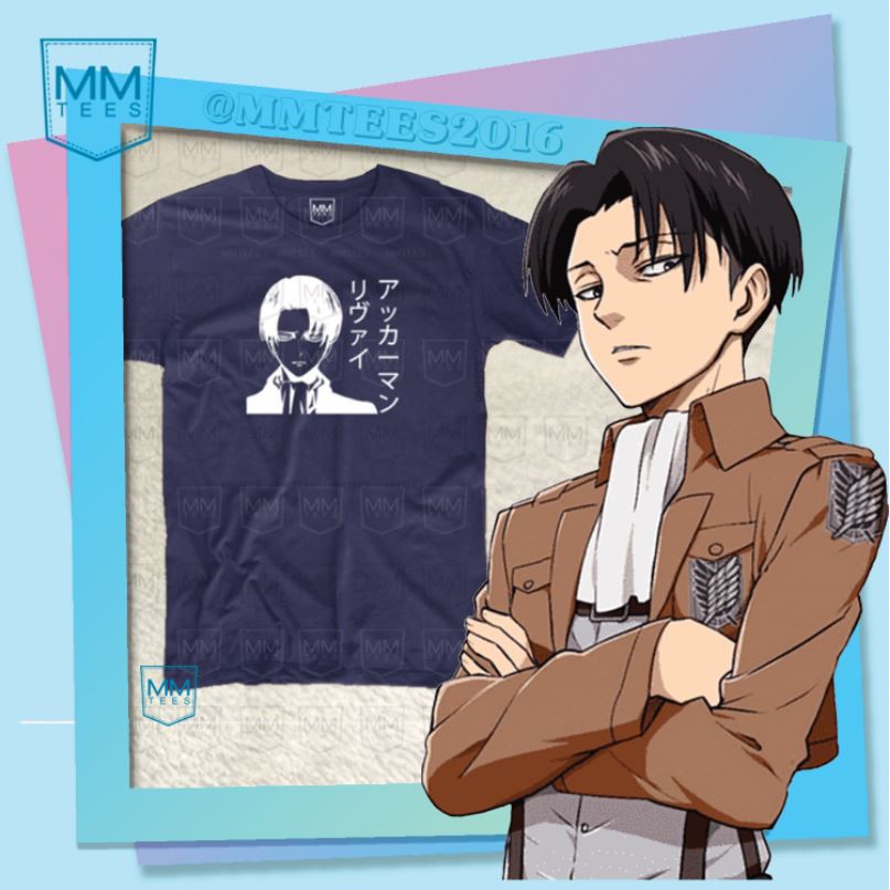 LEVI ACKERMAN Shirt attack on titan aot Shingeki No Kyojin ANIME KAWAII ...