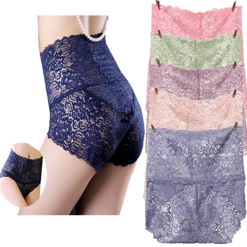 Sexy Lace Panties for Women XXL Plus Size High Waist Underwear