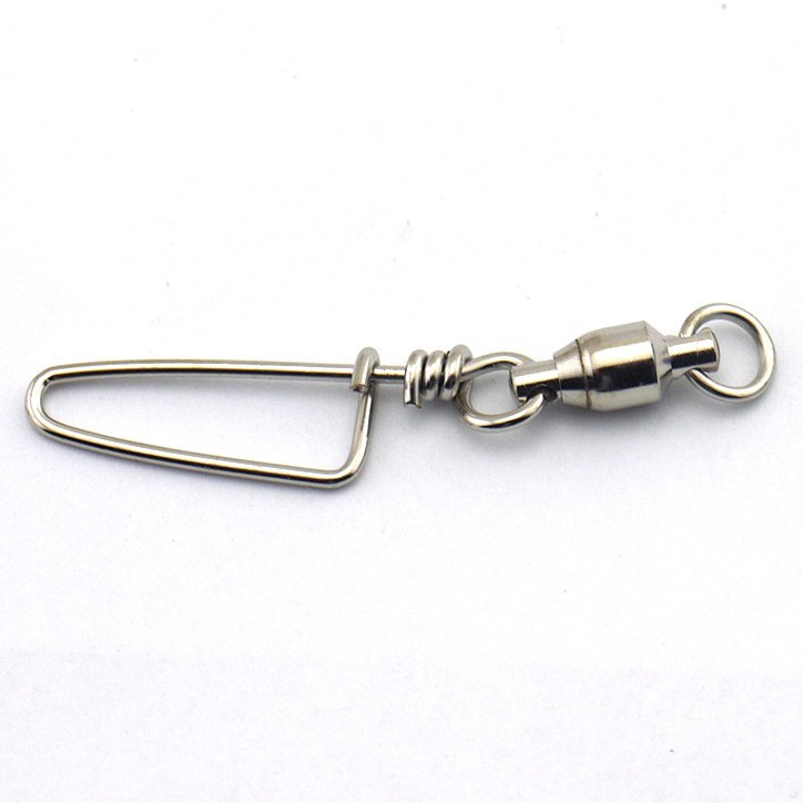 10pcs/lot Stainless Steel Ball Bearing Fishing Swivels Snap Size 0#-5#  Rolling Sea Fishing Swivels Snaps Connector