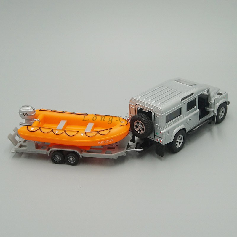 Ready Stock 1:36 Diecast Model Toy Land Rover Defender Rescue boat ...