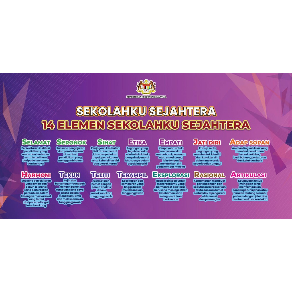 Banner Sekolahku Sejahtera 14 Elemen Sekolahku Sejahtera Banner Sekolah Banner Tebal 