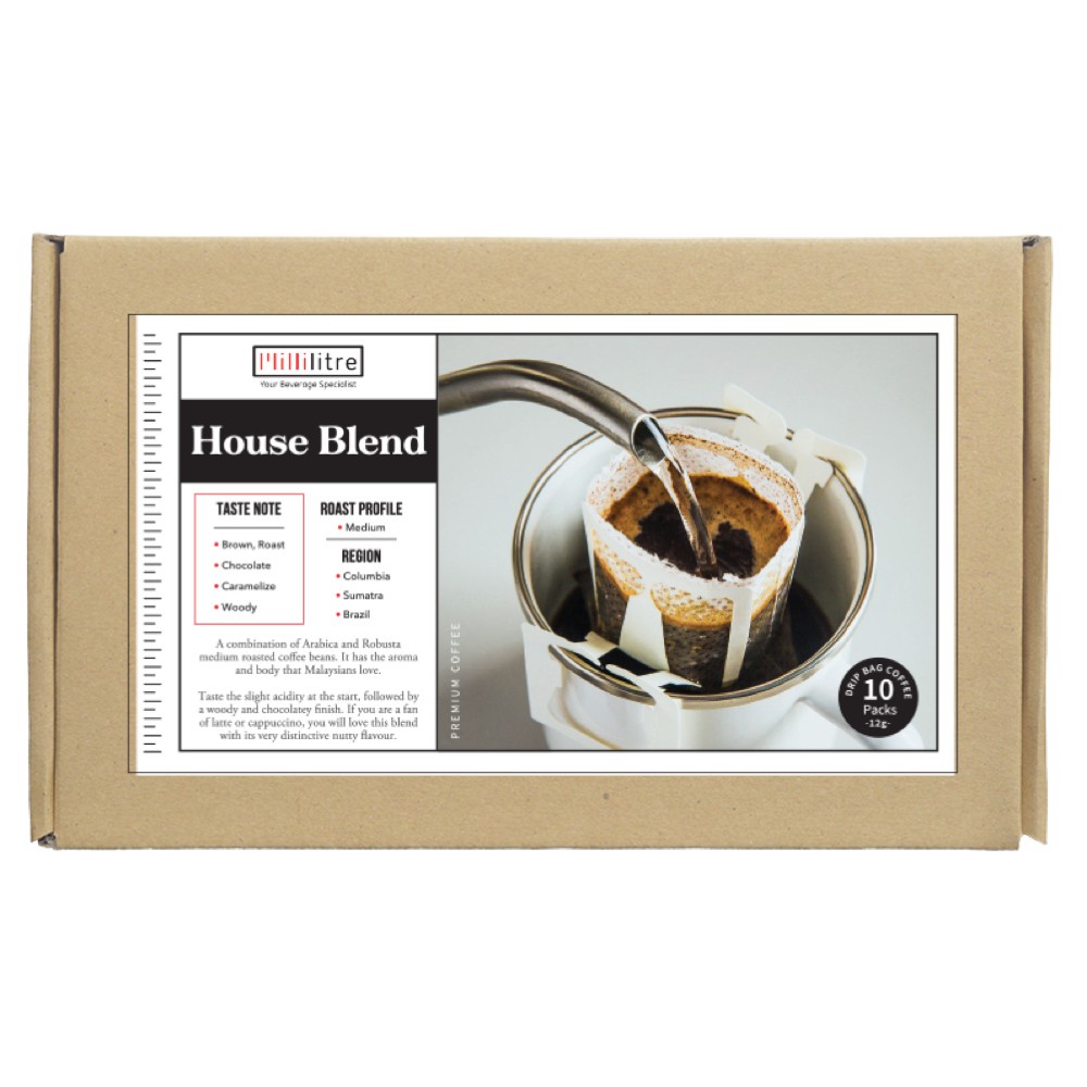 [ Local Ready Stock ] Millilitre Drip Bag Coffee House Blend Kopi Drink