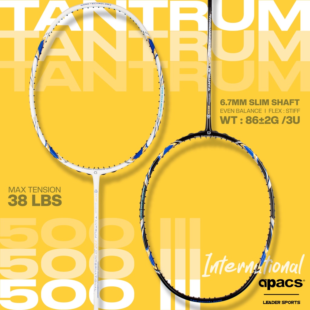 FREE STRING & GRIP)APACS BADMINTON RACKET TANTRUM 500 III | Shopee