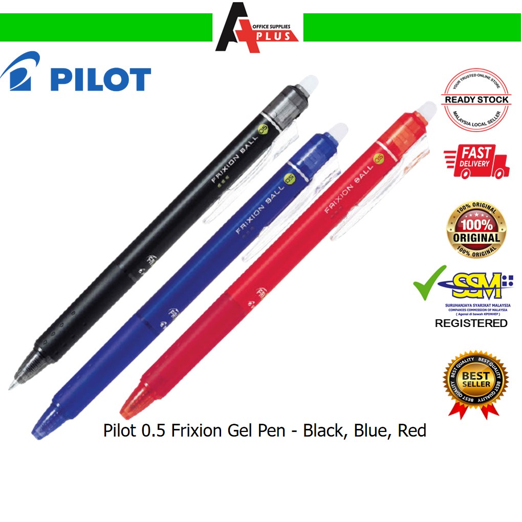 PILOT Frixion Gel Pen / Pen Dakwat Gel Extra Fine 0.5mm, Fine 0.7mm