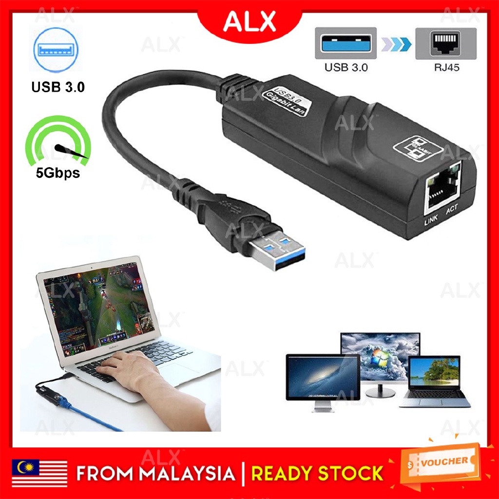 ALX Desktop Laptop USB 3.0 to RJ45 Gigabit LAN 10/100/1000 Mbps ...