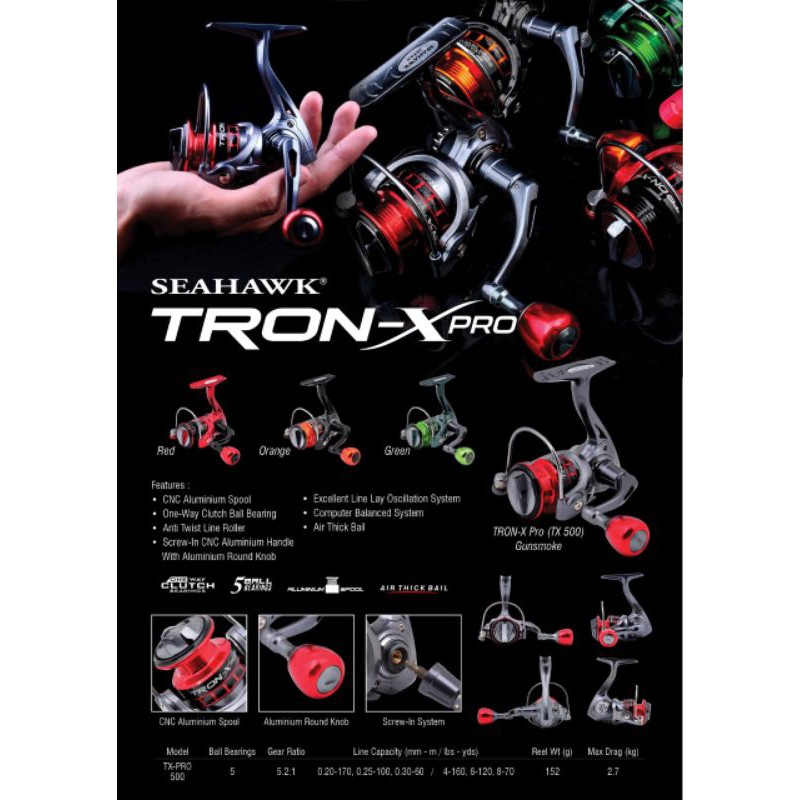 Seahawk Tron X Pro 500 Mini Fishing Reel - Power Handle | Shopee Malaysia