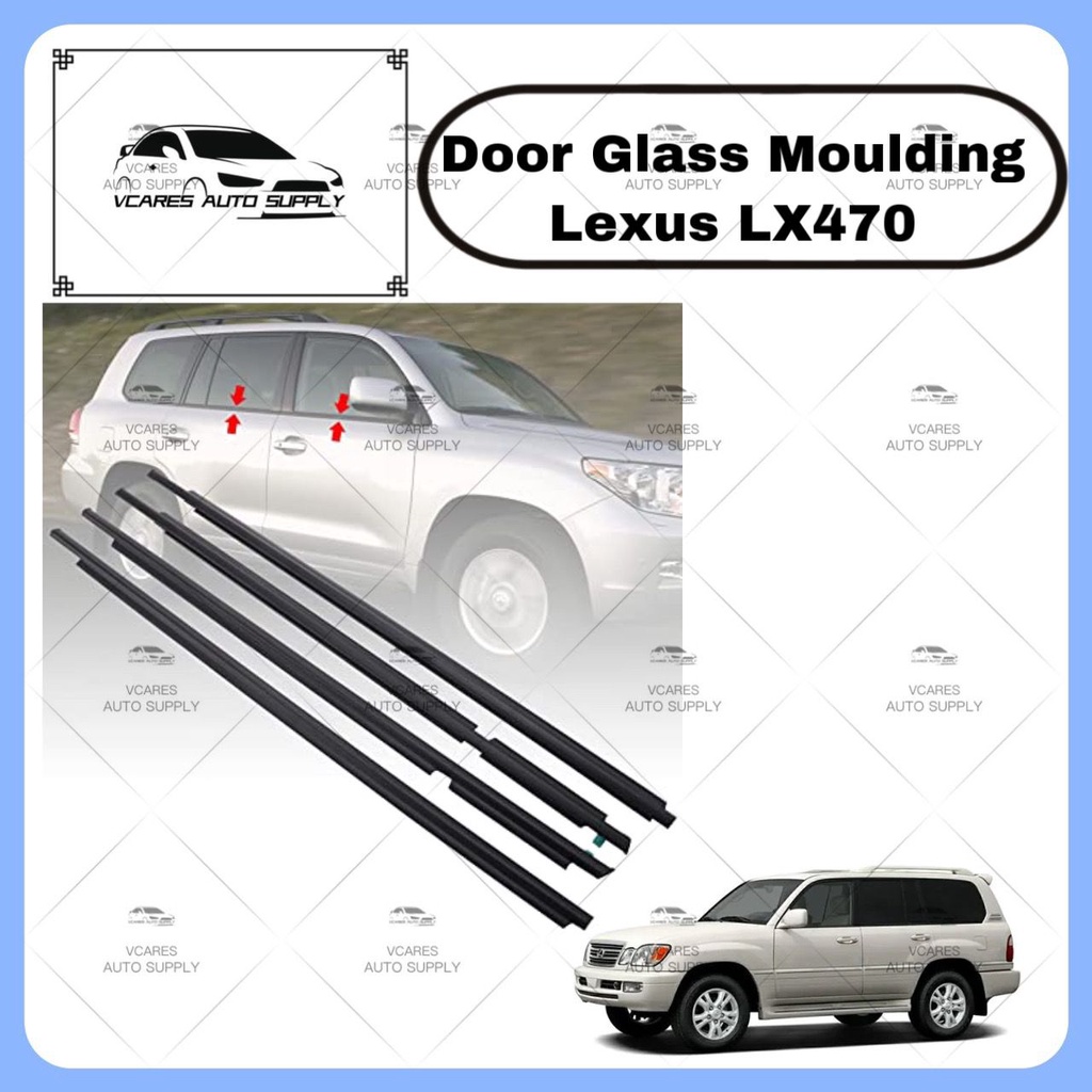 LEXUS LX470 Chrome Outer Door Moulding Toyota Lining Rubber Outer Glass ...