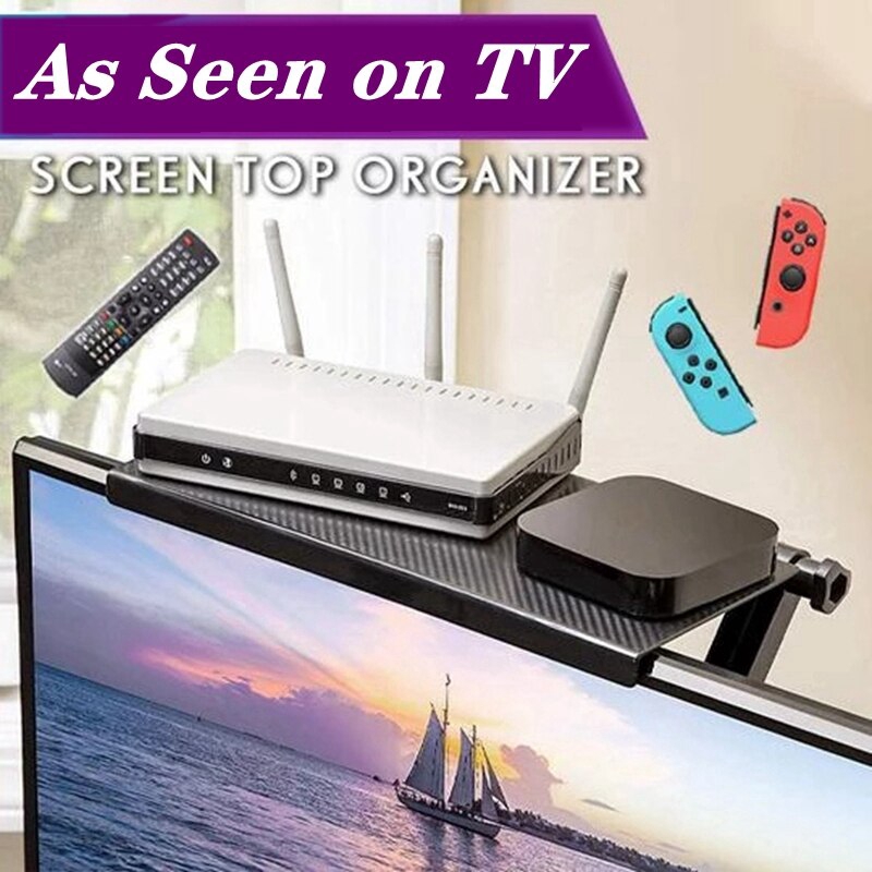 Storage Rack Screen TV Box Top Shelf Storage Bracket Stand Monitor Wall ...