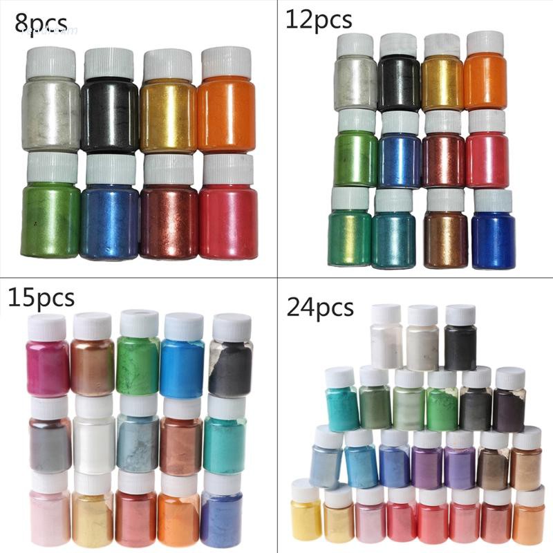 19 Set Epoxy Resin Dye Pigment Kit Pearlescent Mica Powder Liquid Colorant  For DIY Crafts Silicone