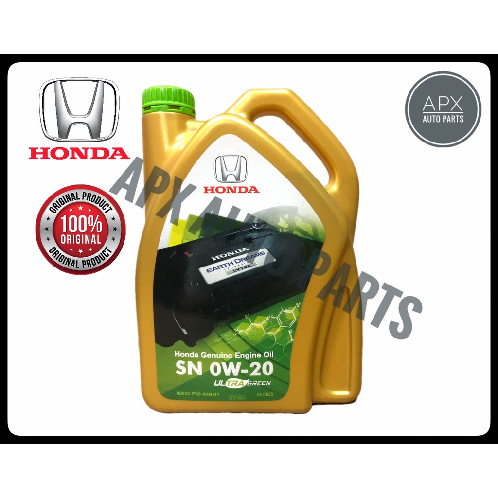 Engine Oil Honda SN 0W20 — Fully Synthetic 4 Litter Honda Genuine Parts ...