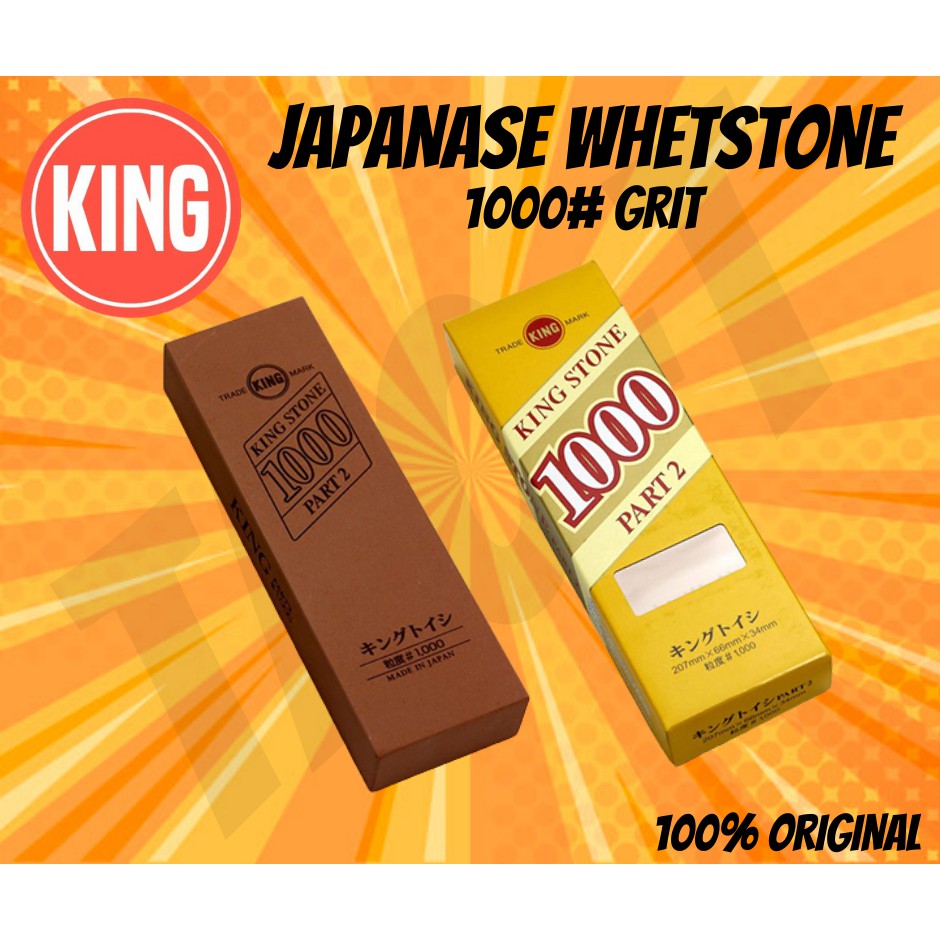 Pietra Per Affilare King 1000 Grit, Made In Japan, Misura 8 1/4 X 3 1/4 X 1 1/4 Pollici