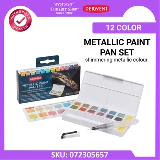 Derwent® 12-Color Metallic Paint Pan Set