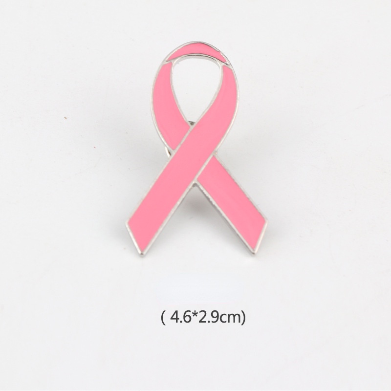 Womens Jewelry Enamel Pink Green Ribbon Brooch Pins Surviving Breast