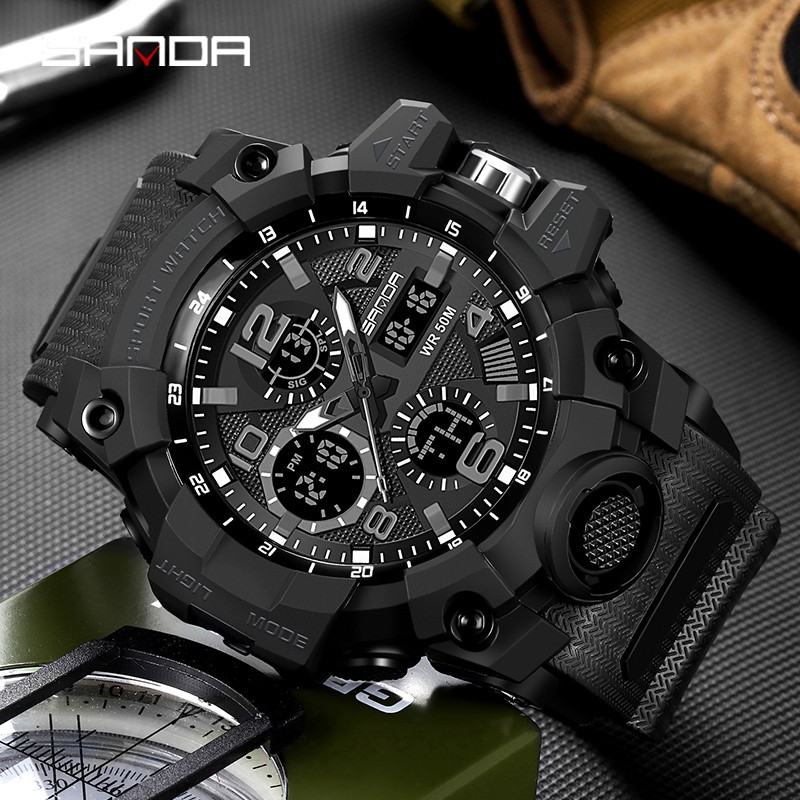 【Sanda Official】New Listing Original Men's Watch Sports Waterproof ...