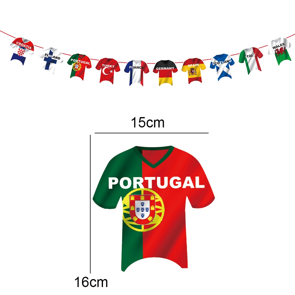 2022 Qatar World Cup Party Paper Banner Football Party Jersey Flag