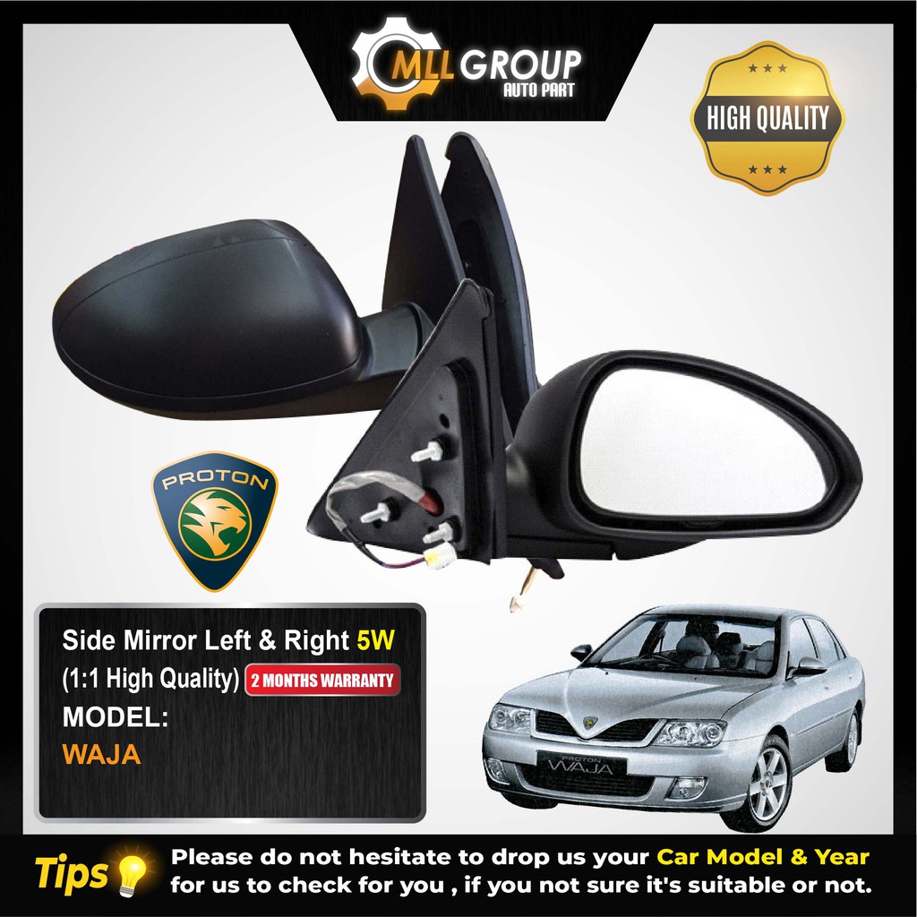 (MLL) PROTON WAJA SIDE MIRROR LEFT & RIGHT (5 WIRE) Shopee Malaysia