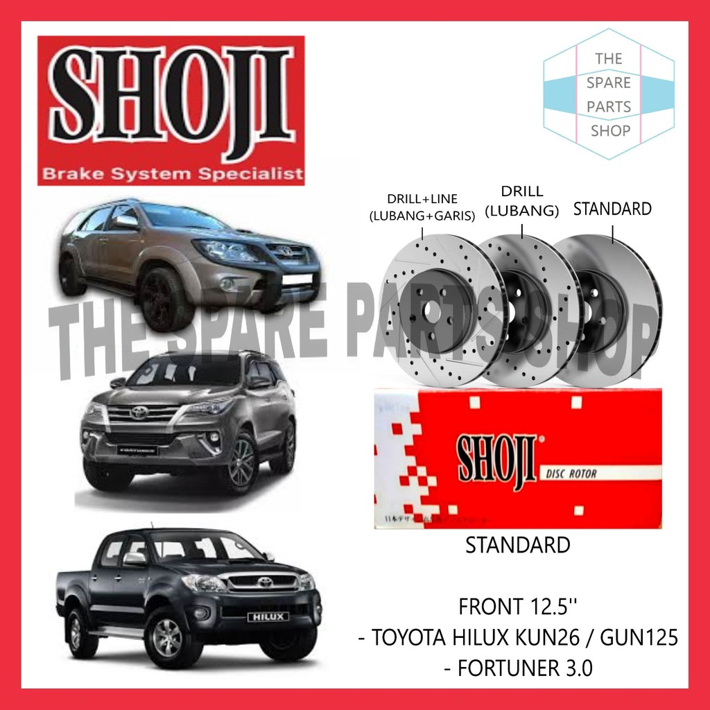 TOYOTA HILUX KUN26 GUN125 FORTUNER 3.0 BRAKE DISC ROTOR SET FRONT SHOJI ...