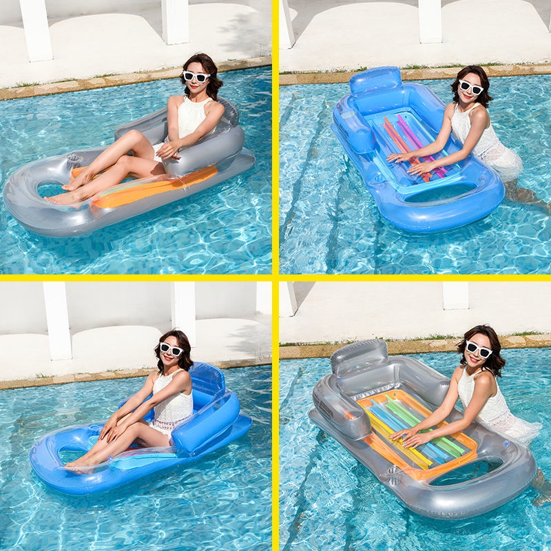 New Large Inflatable Recliner Swimming Ring Float Concave Swimming ...