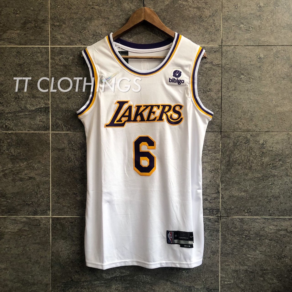 L066# Nba 22/23 Lakers Yellow No.6 Sleeveless Undershirt Jersey