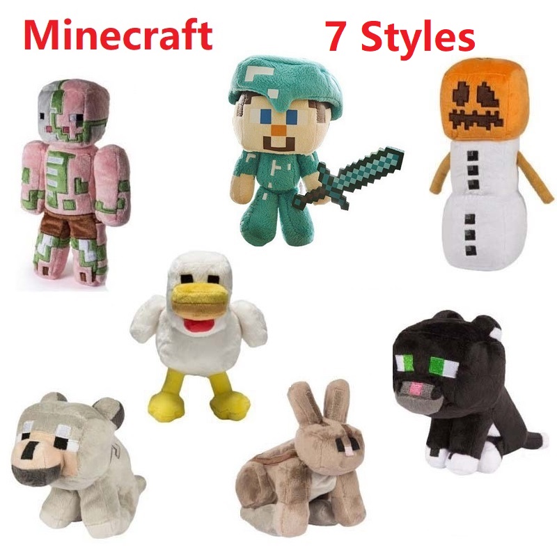 7pic Animais de pelúcia Minecraft Zombies Pelúcia Toy Figures_w