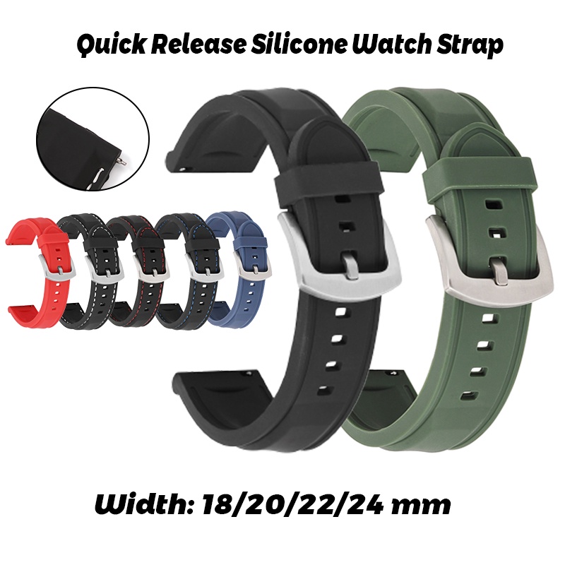 Watch Strap Rubber Quick Release Sport Watchband Waterproof Diving