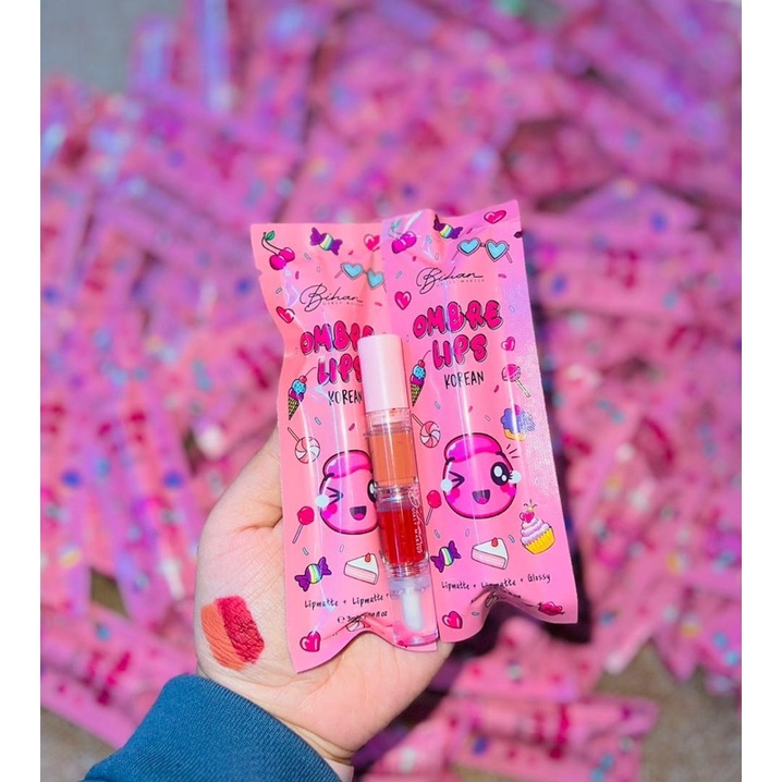 🔥READY STOK 🔥💗ORIGINAL HQ LIPMATTE 3 LAYER BGM / LIPMATTE OMBRE 3 in 1 ...