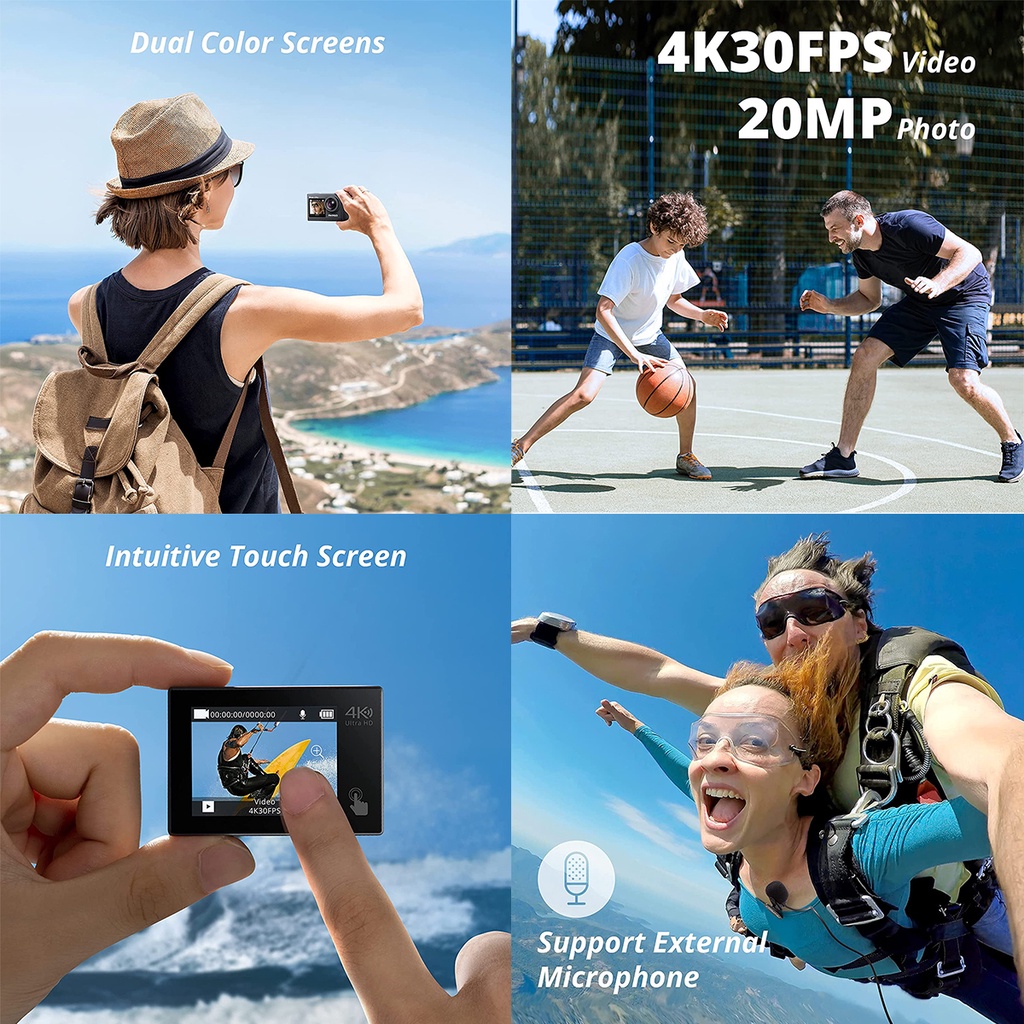 AKASO Brave 4 Pro AKASO Brave 4Pro 4K30/20MP Action Camera Dual Touch  Screen 4K 20MP 40M Underwater Waterproof 5X Zoom | Shopee Malaysia