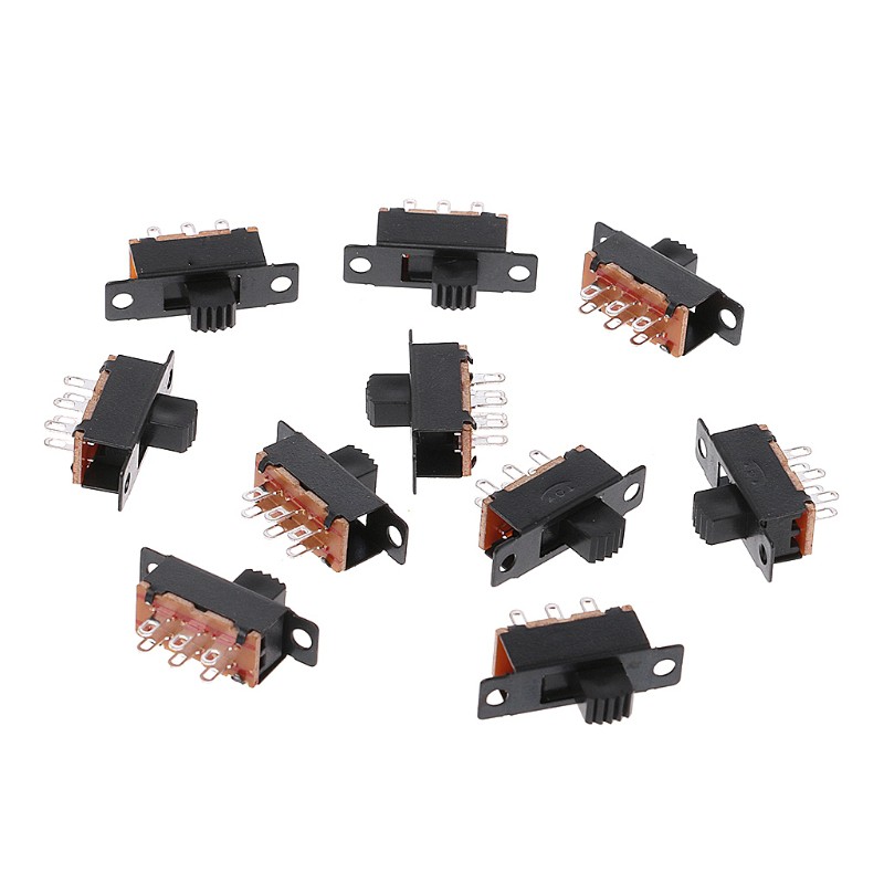 10Pcs SS22F32 6 Pins 2 Positions DPDT On/On Mini Slide Switch 0.5A ...