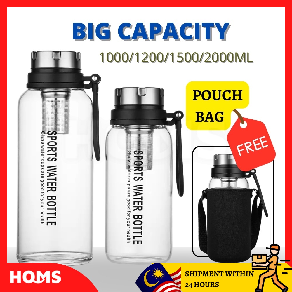 HOMS 10002000ML Borosilicate Glass Bottle Big Capacity Water Bottles
