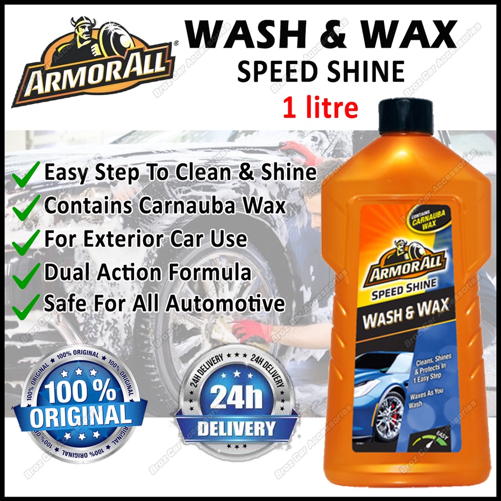 Armor All Car Wash & Wax Speed Shine 1L Shampoo Wash Mitt Microfiber