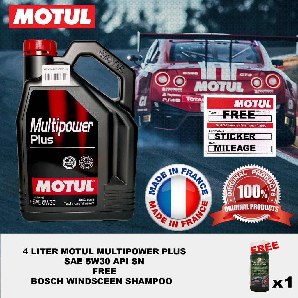 MOTUL MULTIPOWER PLUS SAE 5W30 SEMI SYNTHETIC API SN 4LITER 100% ...
