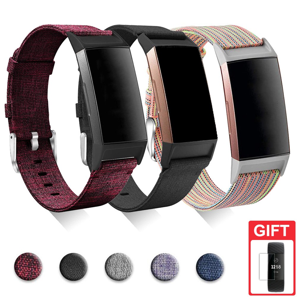 Strap for Fitbit Charge 4 / Charge 3 / Charge 2 Soft Woven Nylon ...