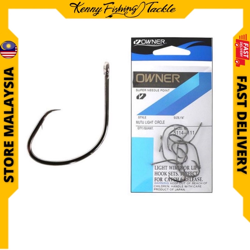 Owner 5114 Mutu Light Circle Fishing Hooks, Brand New, Choose Your Size