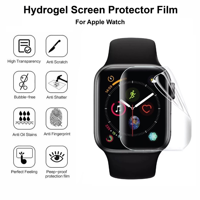 3-Pack Hydrogel Screen Protector For Apple Watch Series 9/8/7/SE/Ultra - All Sizes