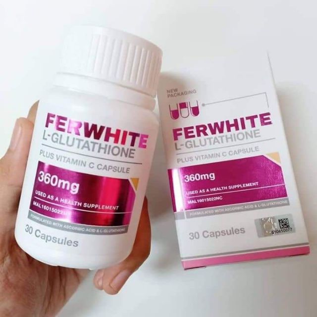 ferwhite l glutathione plus vitamin c Ferwhite capsule 🐾 30biji