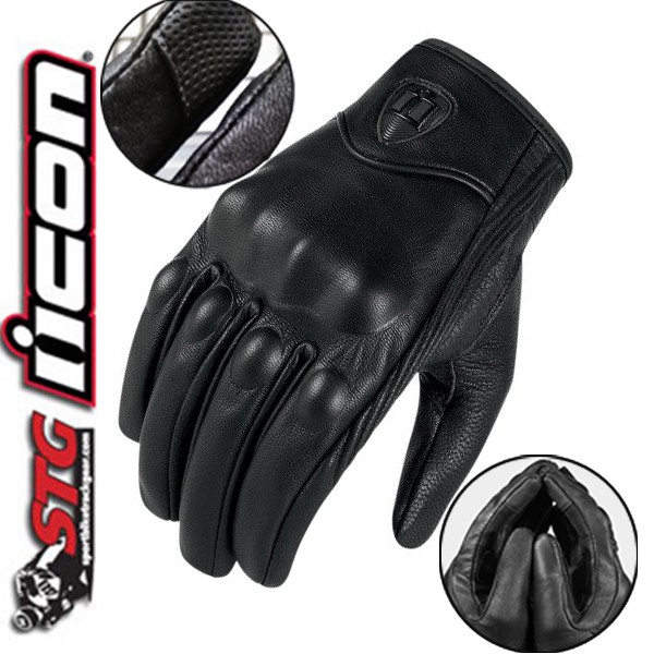 Original Icon Full Leather Glove Touch Screen Glove Motorcycle ...