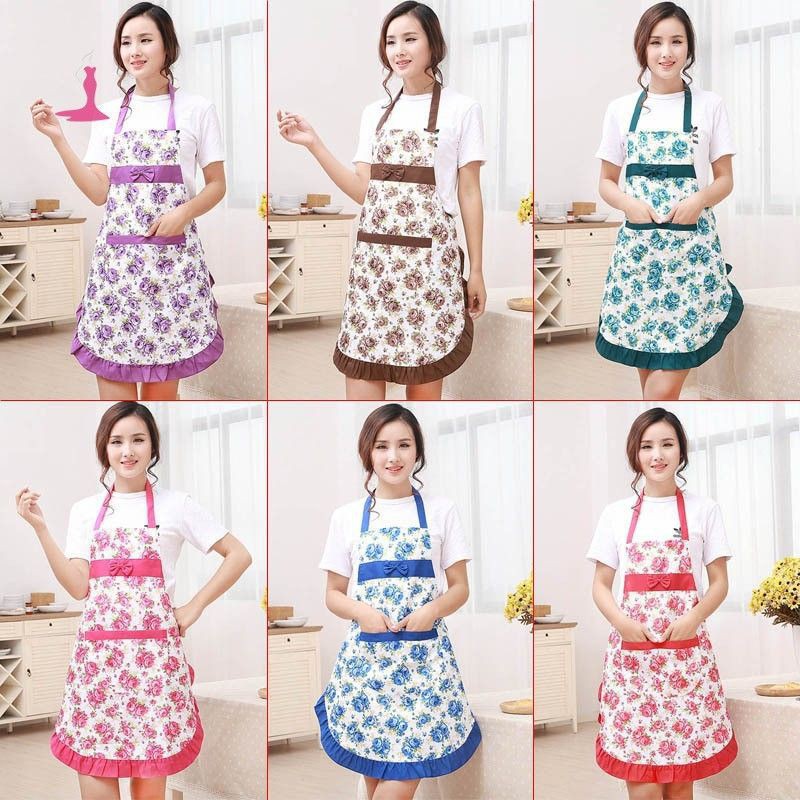 Women Lace Apron Cute Waterproof Baking Housewife Cafe Waitress