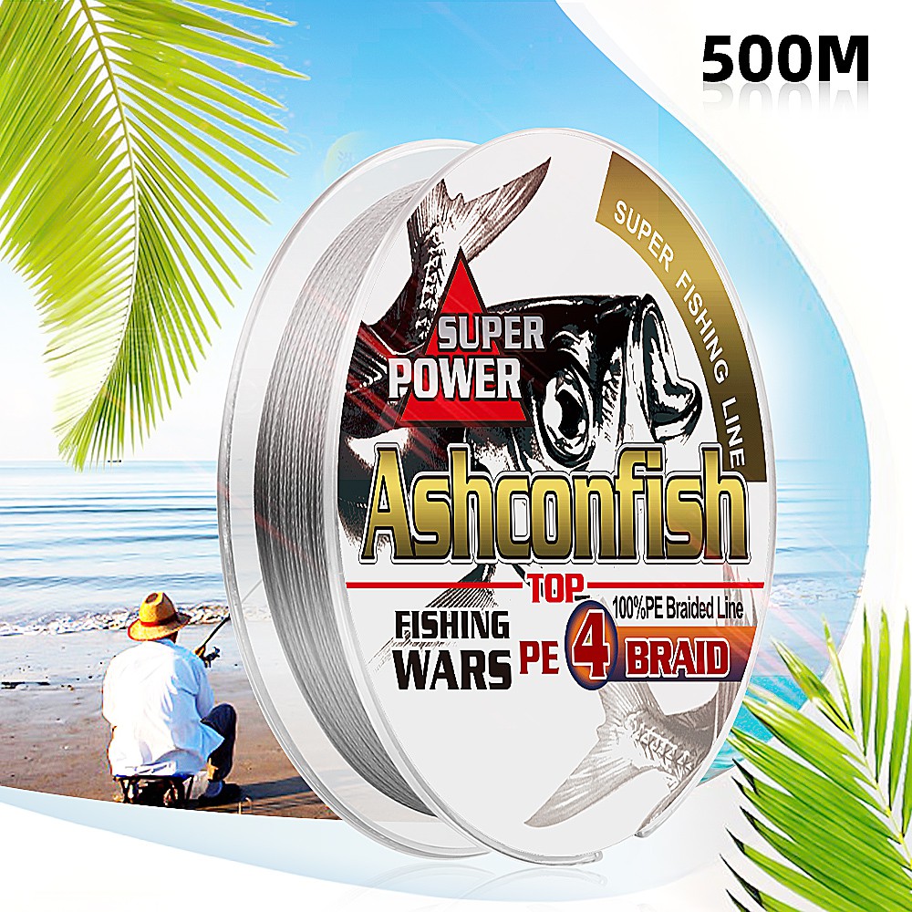Fishing tali pancing Ashconfish 500M 4 Strands Braided Fishing Line