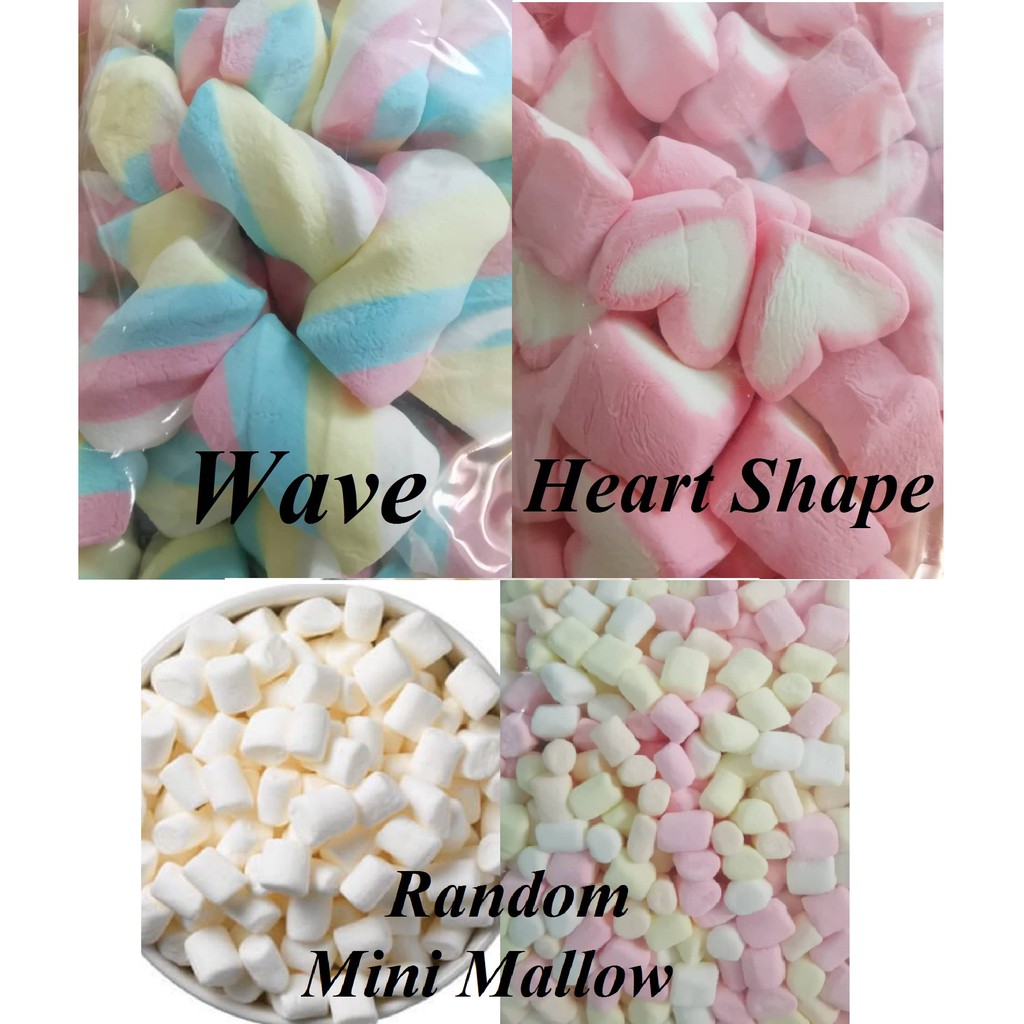 50G 100G Halal Marshmallow CORNICHE / CVMALLOW / RANDOM BRAND Large