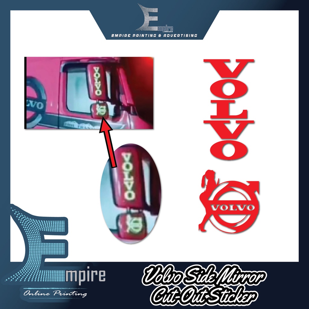💥 NEW 💥 Volvo Side Mirror Sticker | Lori Truck | Sticker + FREE GIFT 🎁 ...