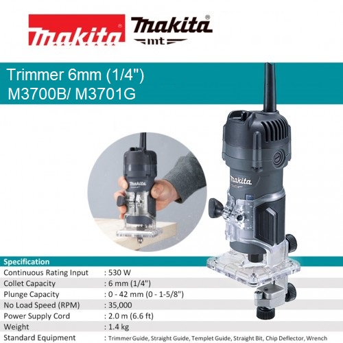 New Japan Makita M3700B M3701G Woodworking Edge Trimmers 530W Wood Slotting Machine Speed 35000rpm Carving Furniture