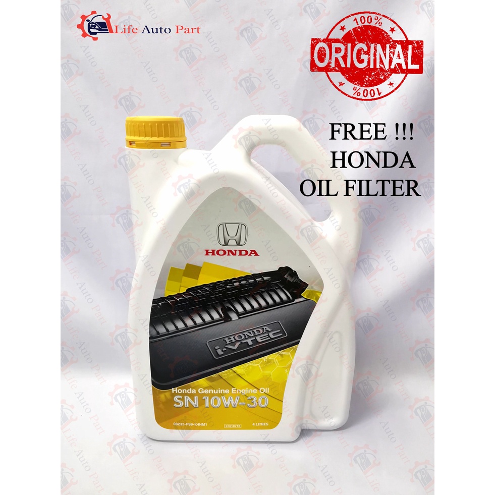 100% Original Honda Engine Oil 10w30 (free 1 Honda Oil Filter 