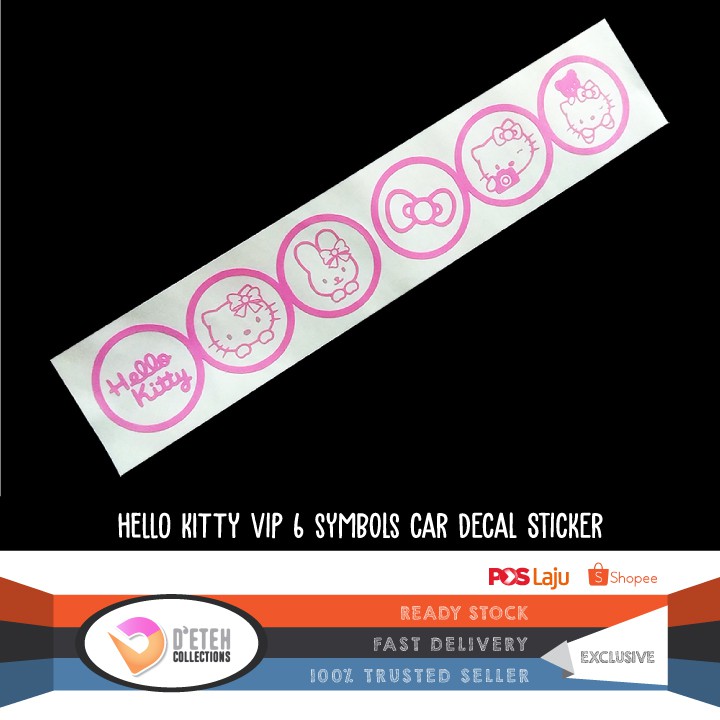 HELLO KITTY VIP 6 Symbols Car Vinyl Decal Sticker | Shopee Malaysia