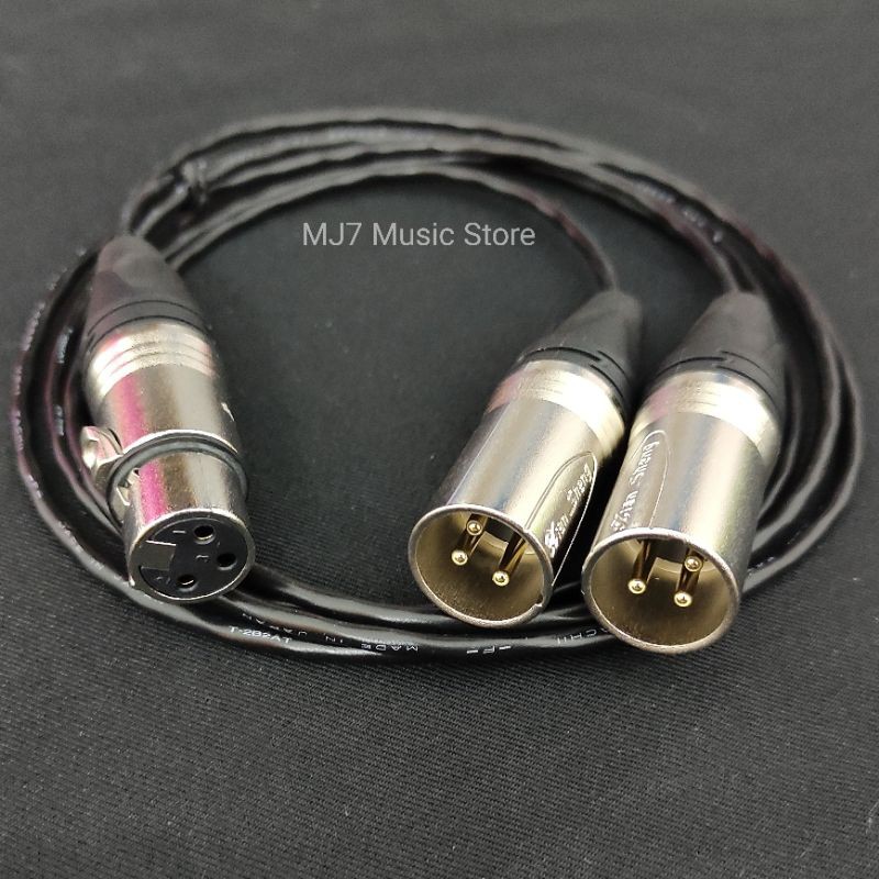 Y signal XLR 3pin Parallel Split 1 female to 2 male cable | Shopee Malaysia