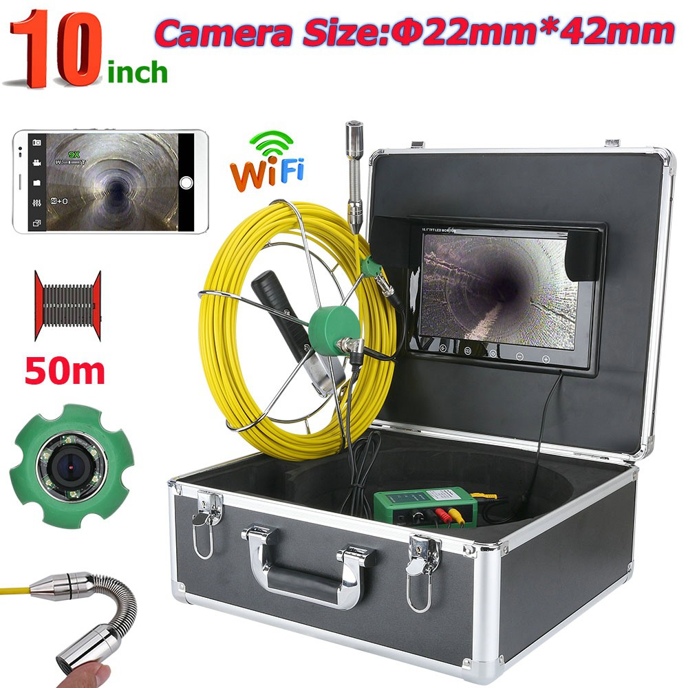 10''TFT Monitor WiFi Wireless 22mm Industrial Pipe Sewer Inspection ...