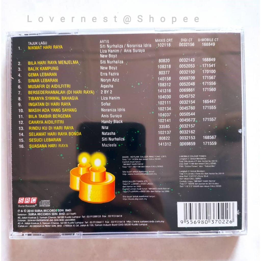 Lagu-Lagu Hits Hari Raya Aidilfitri CD VCD DVD MTV Karaoke - Dato Siti ...