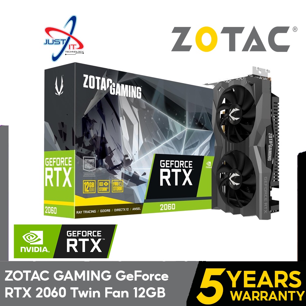 ZOTAC GAMING GEFORCE RTX2060 TWIN FAN 12GB DDR6 192BIT VGA Card