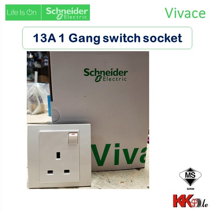Schneider Vivace 13A Single 1 Gang switch socket - White (KB15 ...